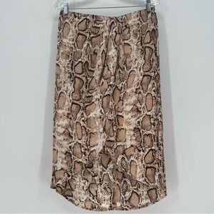 Gilli Skirt Womens Snakeskin Print Hi-Lo Hem Faux Wrap Lined Silky Flow Zip/Hook